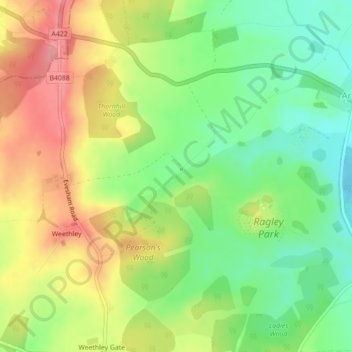 Decoy pond topographic map, elevation, terrain