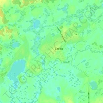 Баево topographic map, elevation, terrain
