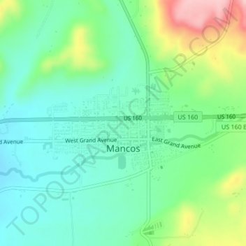 Mancos topographic map, elevation, terrain