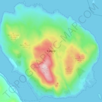 Scalpay topographic map, elevation, terrain