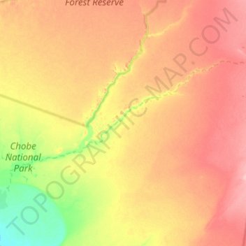 Savuti topographic map, elevation, terrain