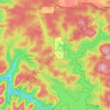 Wellington National Park topographic map, elevation, terrain