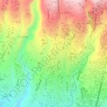 Cipanjak topographic map, elevation, terrain