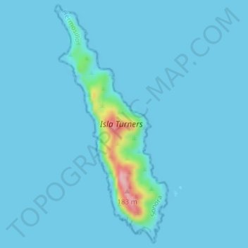 Isla Turners topographic map, elevation, terrain