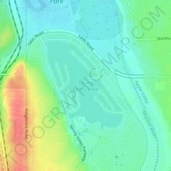 Spring Valley Lake topographic map, elevation, terrain
