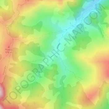 Grinda topographic map, elevation, terrain