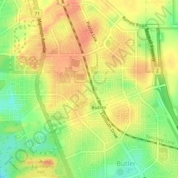 Clipstone Park topographic map, elevation, terrain