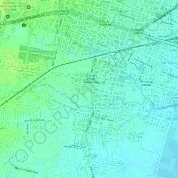 Lapangan Makamhaji topographic map, elevation, terrain