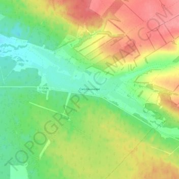 Smolianynove topographic map, elevation, terrain