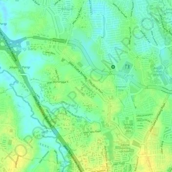 Alun-Alun Pondok Aren topographic map, elevation, terrain