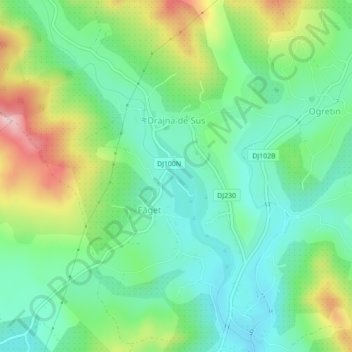 Drajna de Sus topographic map, elevation, terrain