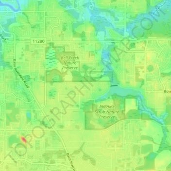 Boyette topographic map, elevation, terrain