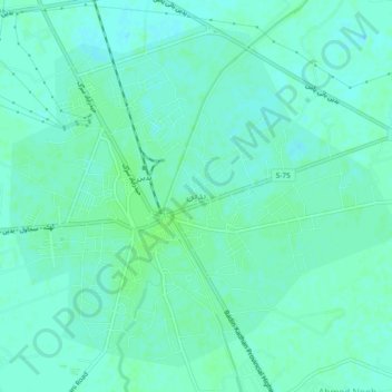 بدين topographic map, elevation, terrain