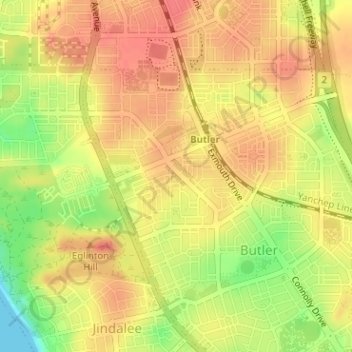 Carmathen Park topographic map, elevation, terrain