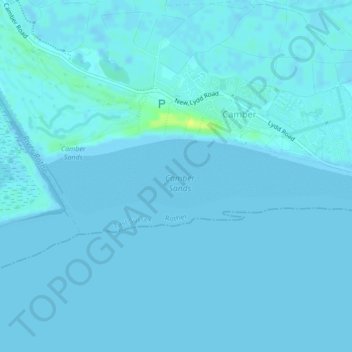 Camber Sands topographic map, elevation, terrain