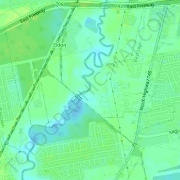 Cedar Bayou topographic map, elevation, terrain
