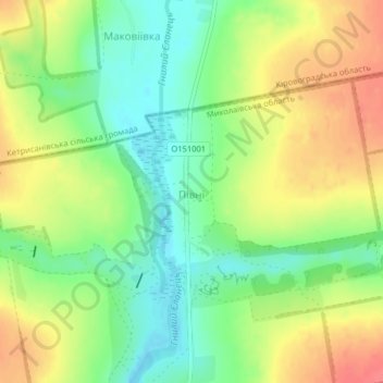 Pivni topographic map, elevation, terrain