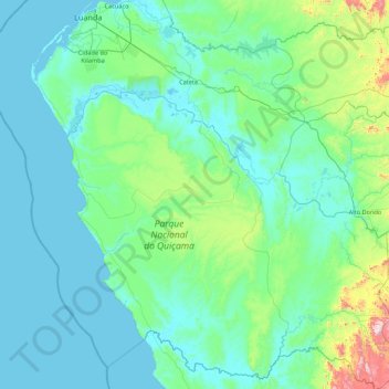 Luanda Province topographic map, elevation, terrain
