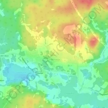 Торопаца topographic map, elevation, terrain