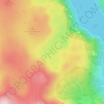 Launchy Tarn topographic map, elevation, terrain