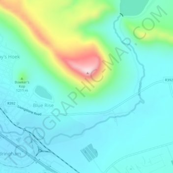 Komani topographic map, elevation, terrain