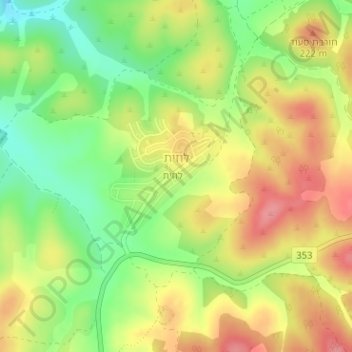 Luzit topographic map, elevation, terrain