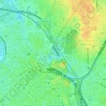 Parc Henri Matisse topographic map, elevation, terrain