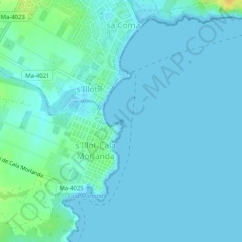 S'Illot topographic map, elevation, terrain