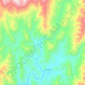 Baram topographic map, elevation, terrain