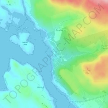 Dunvegan Castle topographic map, elevation, terrain