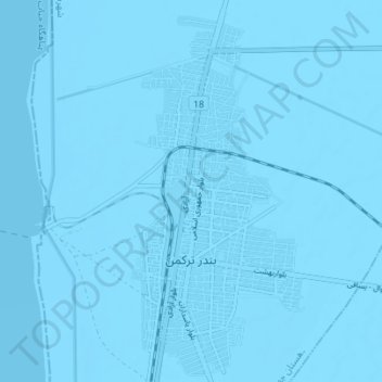 Bandar-e Torkaman topographic map, elevation, terrain
