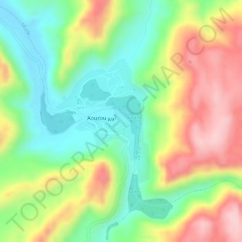 Aouzou topographic map, elevation, terrain