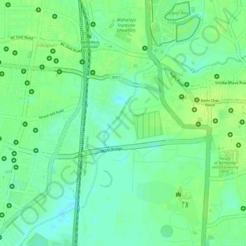 Vishwamitri River topographic map, elevation, terrain