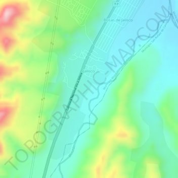 Jalisco topographic map, elevation, terrain