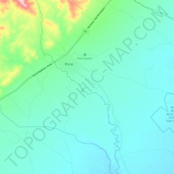 Pore topographic map, elevation, terrain