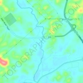 Sungai Tinggi topographic map, elevation, terrain