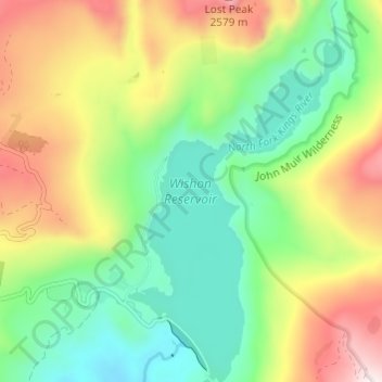 Wishon Reservoir topographic map - Thumbnail 