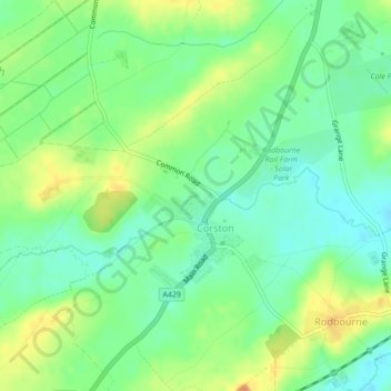 Corston Pond topographic map, elevation, terrain