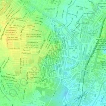 Kampung Baru Buntong topographic map, elevation, terrain