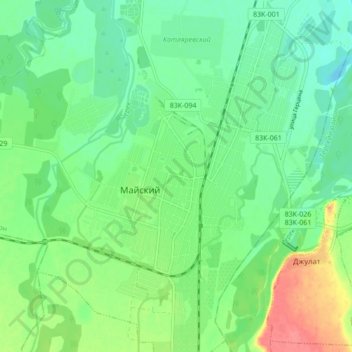 Maiski topographic map, elevation, terrain