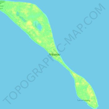 Nikunau topographic map, elevation, terrain