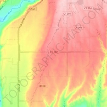 Florida Canal topographic map, elevation, terrain