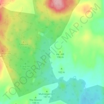 Tarf Water topographic map, elevation, terrain