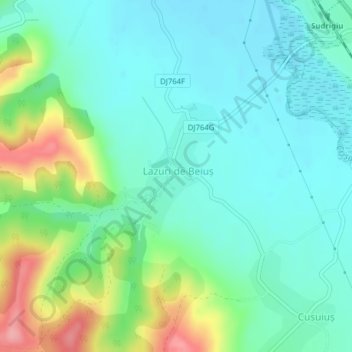 Bihor topographic map, elevation, terrain