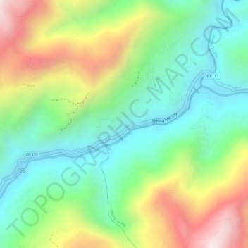 Zhai River topographic map, elevation, terrain