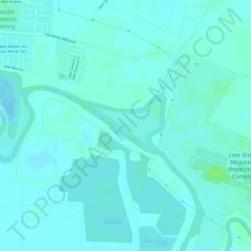 Langat River (bypass) topographic map, elevation, terrain