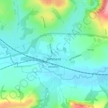 Whitland topographic map, elevation, terrain