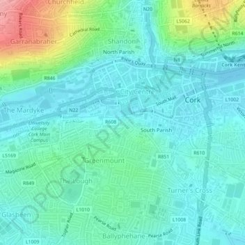 Elizabeth Fort topographic map, elevation, terrain
