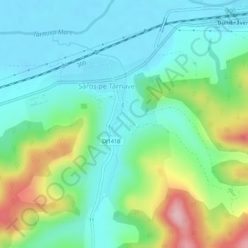 Sibiu topographic map, elevation, terrain