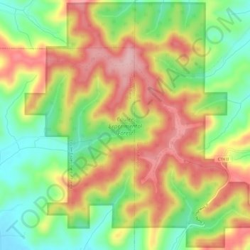 Coulee Experimental Forest topographic map, elevation, terrain